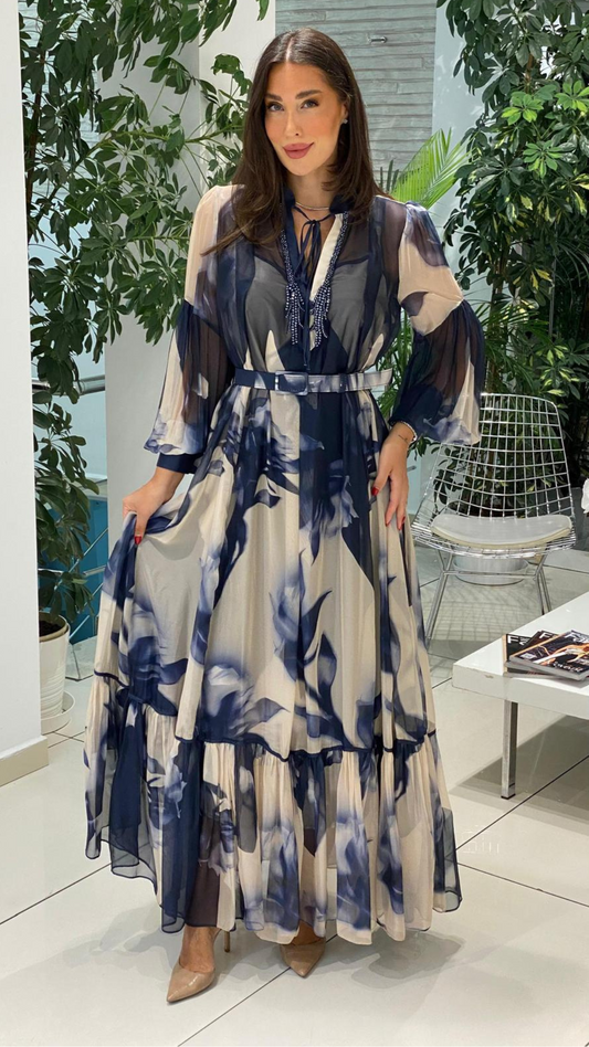 Robe Cocktail "Nébuleuse" bleu