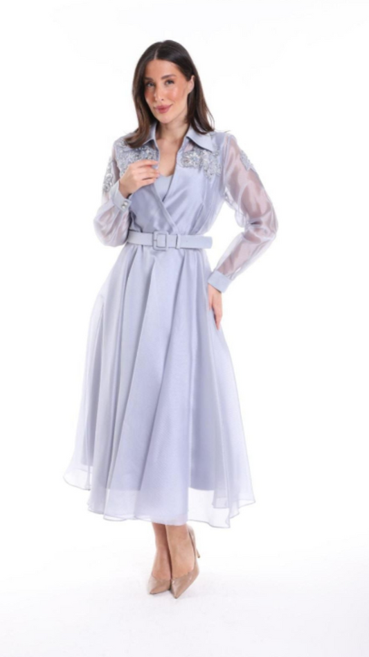 Robe Cocktail "Cristal"  Bleu