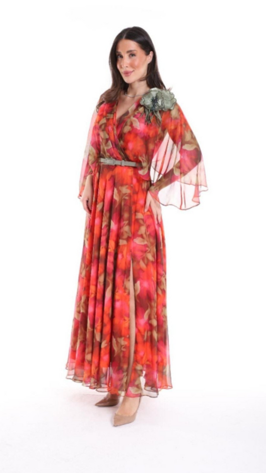 Robe Cocktail "Boréal" rouge