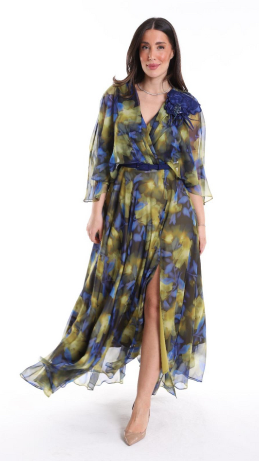 Robe Cocktail "Boréal" bleu