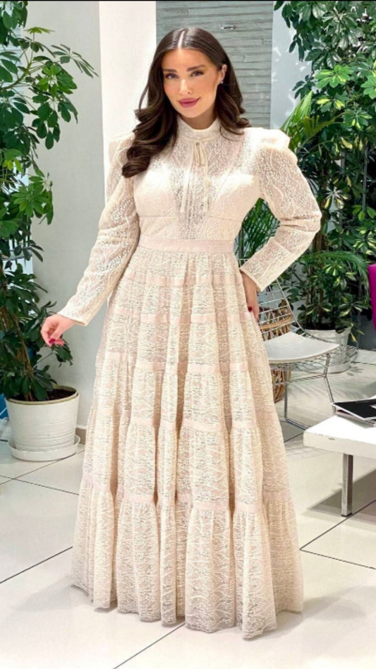 Robe de soirée "Nocturne" écrue