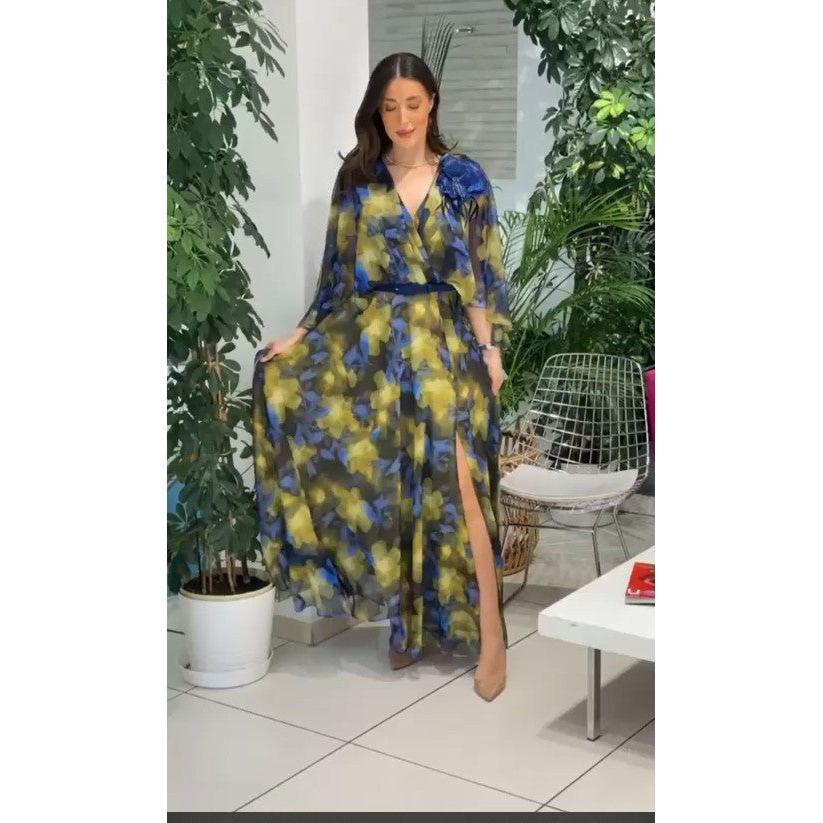 Robe Cocktail "Boréal" bleu