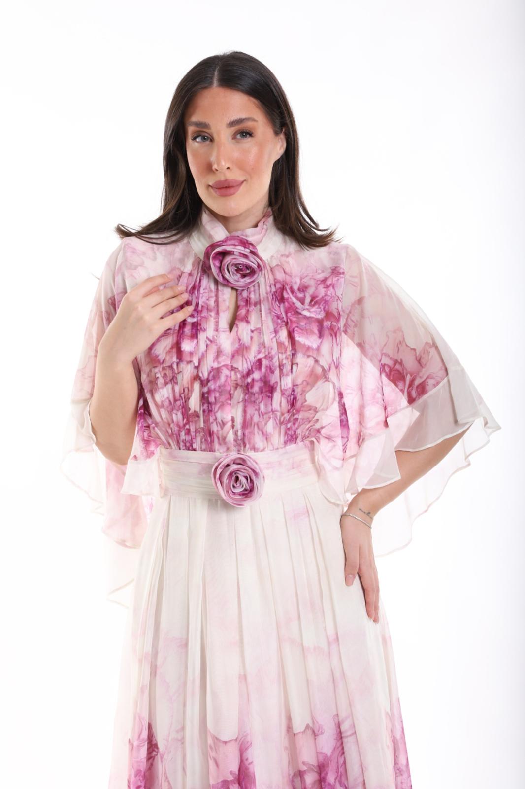 Robe Cocktail "Florale" rose