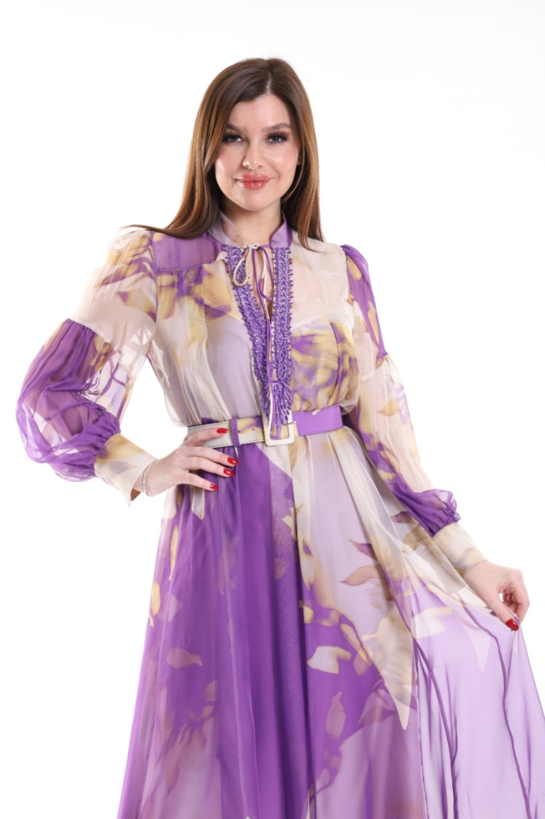 Robe Cocktail "Nébuleuse" Parme