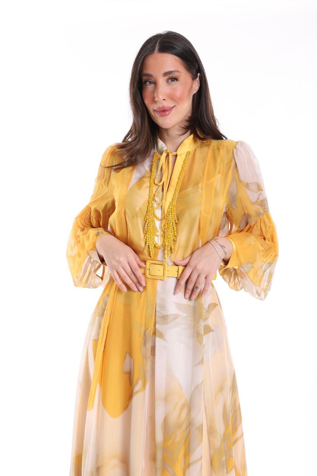 Robe Cocktail "Nébuleuse" Jaune