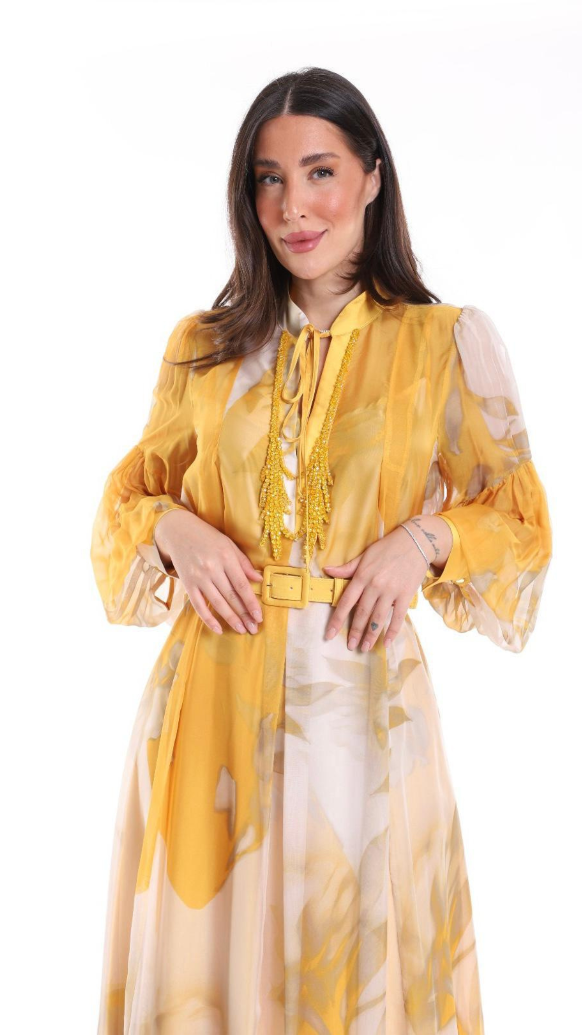 Robe Cocktail "Nébuleuse" Jaune