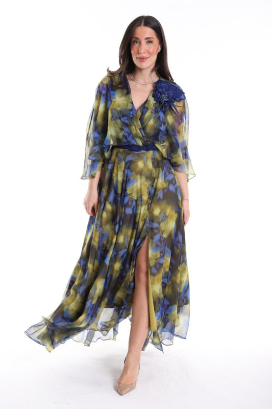 Robe Cocktail "Boréal" bleu