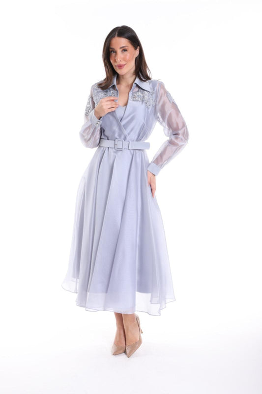 Robe Cocktail "Cristal"  Bleu