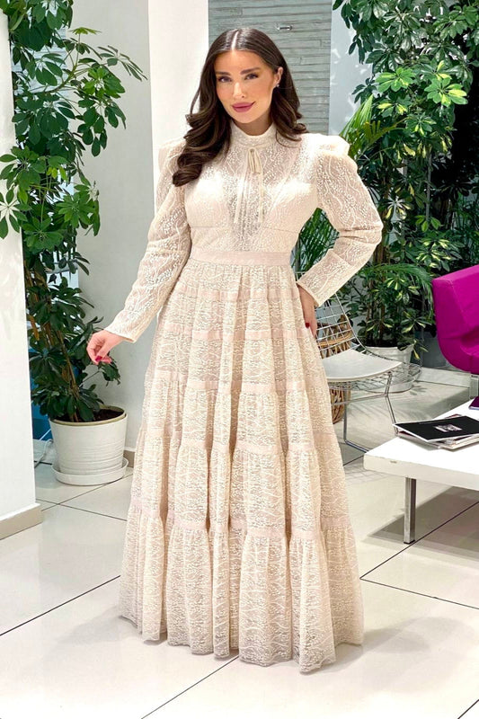 Robe de soirée "Nocturne" écrue