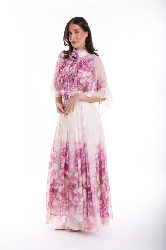 Robe Cocktail "Florale" rose