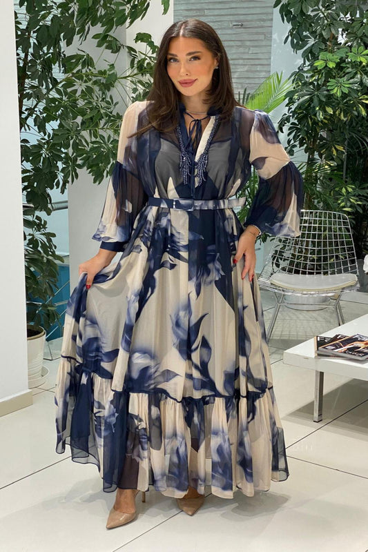 Robe Cocktail "Nébuleuse" bleu