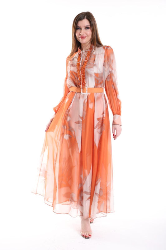 Robe Cocktail "Nébuleuse"  orange