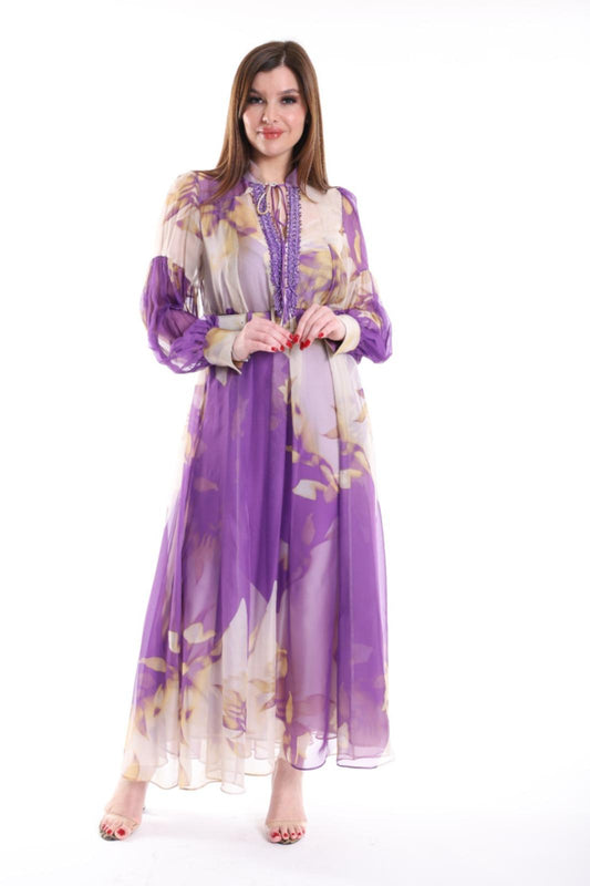 Robe Cocktail "Nébuleuse"  Parme