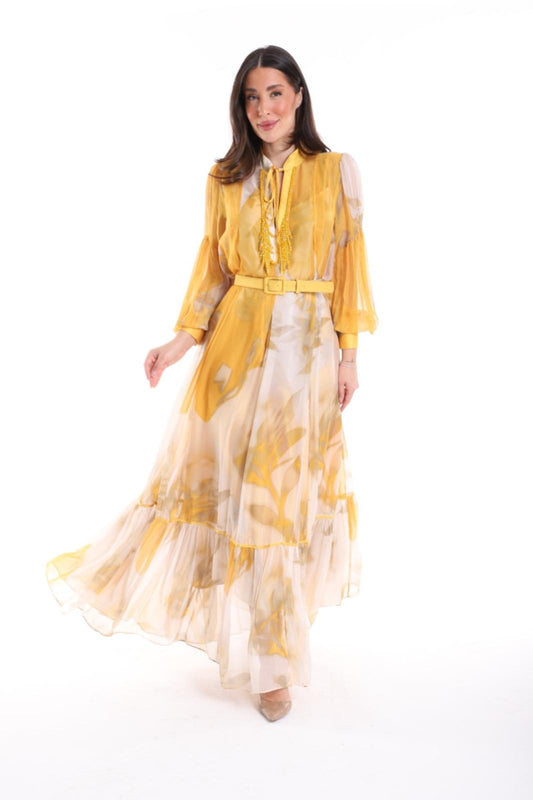 Robe Cocktail "Nébuleuse" Jaune